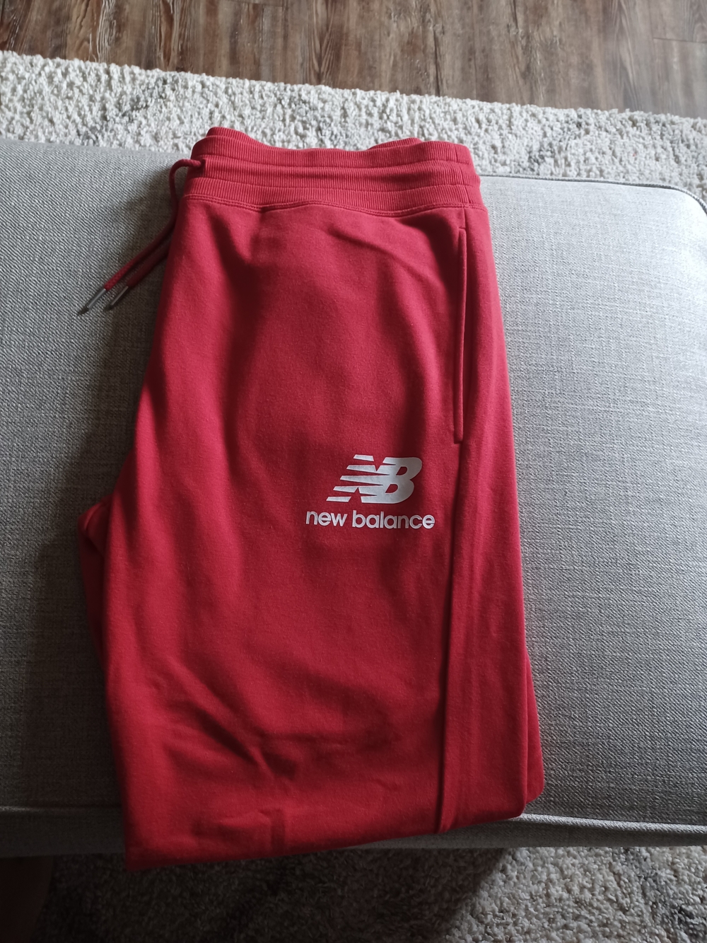 New Balance Red Sweatpants with White Logo